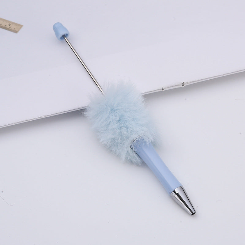 Creative diy plush beaded pen colorful hand-crafted plush decorated cute ballpoint pen