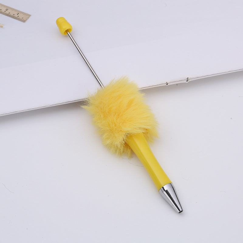 Creative diy plush beaded pen colorful hand-crafted plush decorated cute ballpoint pen