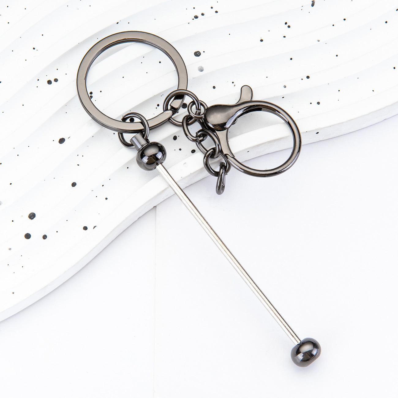 diy metal key chain Creative personality bag pendant key chain off-the-shelf DIY handmade beaded key chain